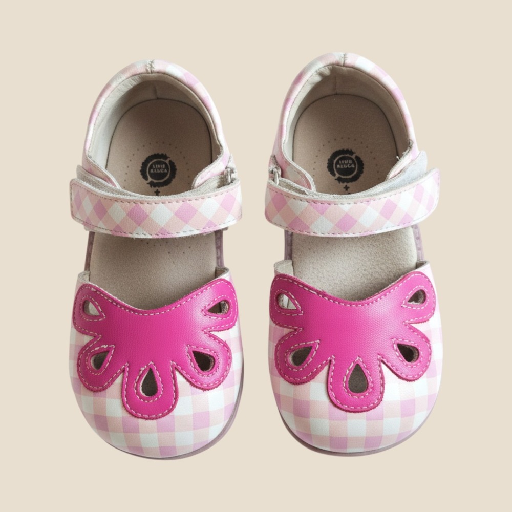 Livie & Luca Matilda Jane Pink Gingham Scalloped Mary Jane Shoes Girls Size 9